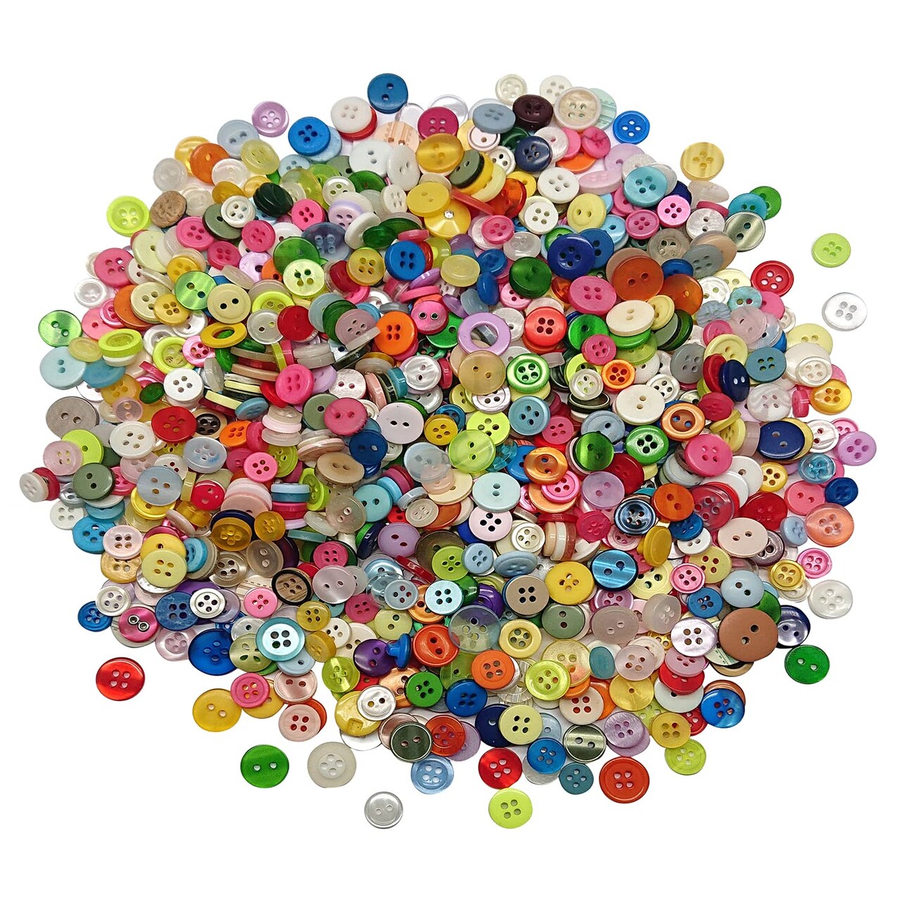 2000 Pcs Resin Buttons, Assorted Sizes Round Craft Buttons for Sewing DIY Crafts,Children's Manual Button Painting, Mixed Colors